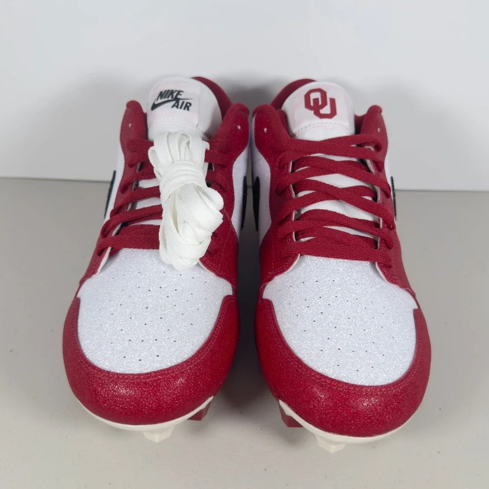 Jordan 1 Low Vapor Edge Oklahoma Sooners OU PE Football Cleats Mens Size 11
